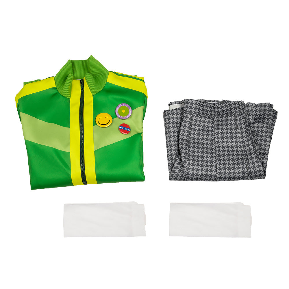Persona 4 Golden Satonaka Chie Green Cosplay Costume