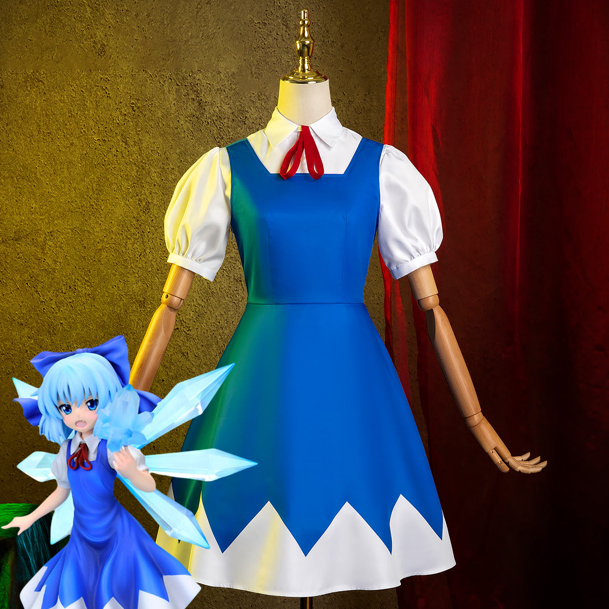 Touhou Project Ice Fairy Cirno Cosplay Costume Male / S