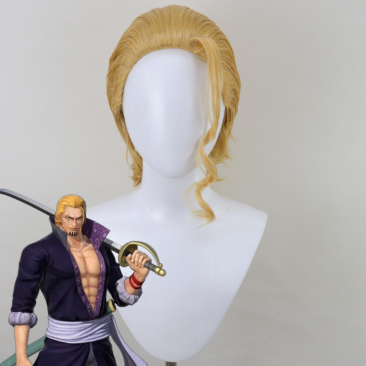 ロカビリー　レア　リプロ　Ray Scott / Boppin Wig 〜 One Piece Silvers Rayleigh Young Edition Golden Cosplay Wig – Gcosplay