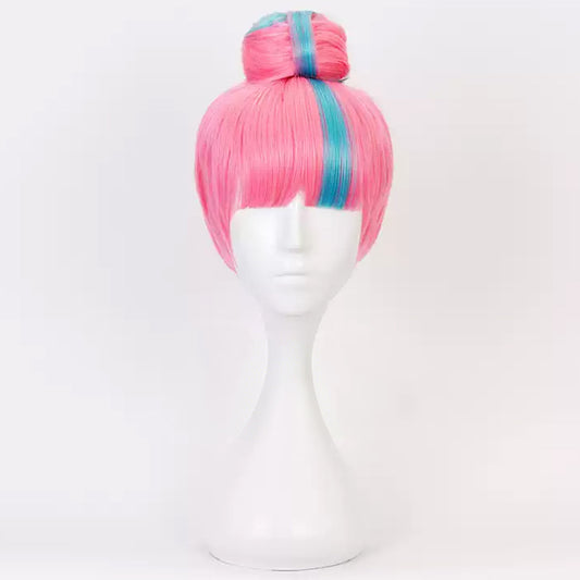League of Legends LOL True Damage Qiyana Prestige Edition Pink Blue Cosplay Wig