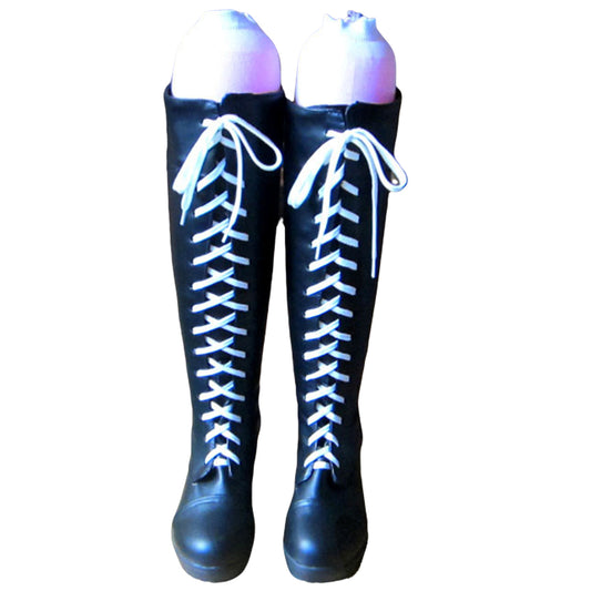Final Fantasy X-2 FF10-2 Yuna Black Shoes Cosplay Boots