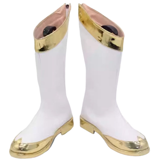 Genshin Impact Paimon Weiß Rosa Schuhe Cosplay Stiefel
