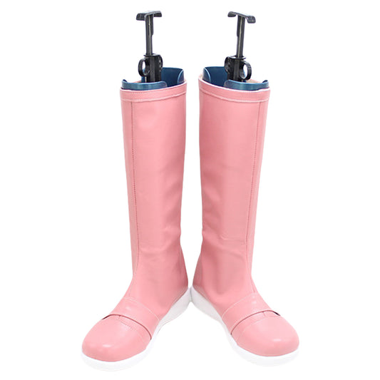 Genshin Impact Paimon Weiß Rosa Schuhe Cosplay Stiefel