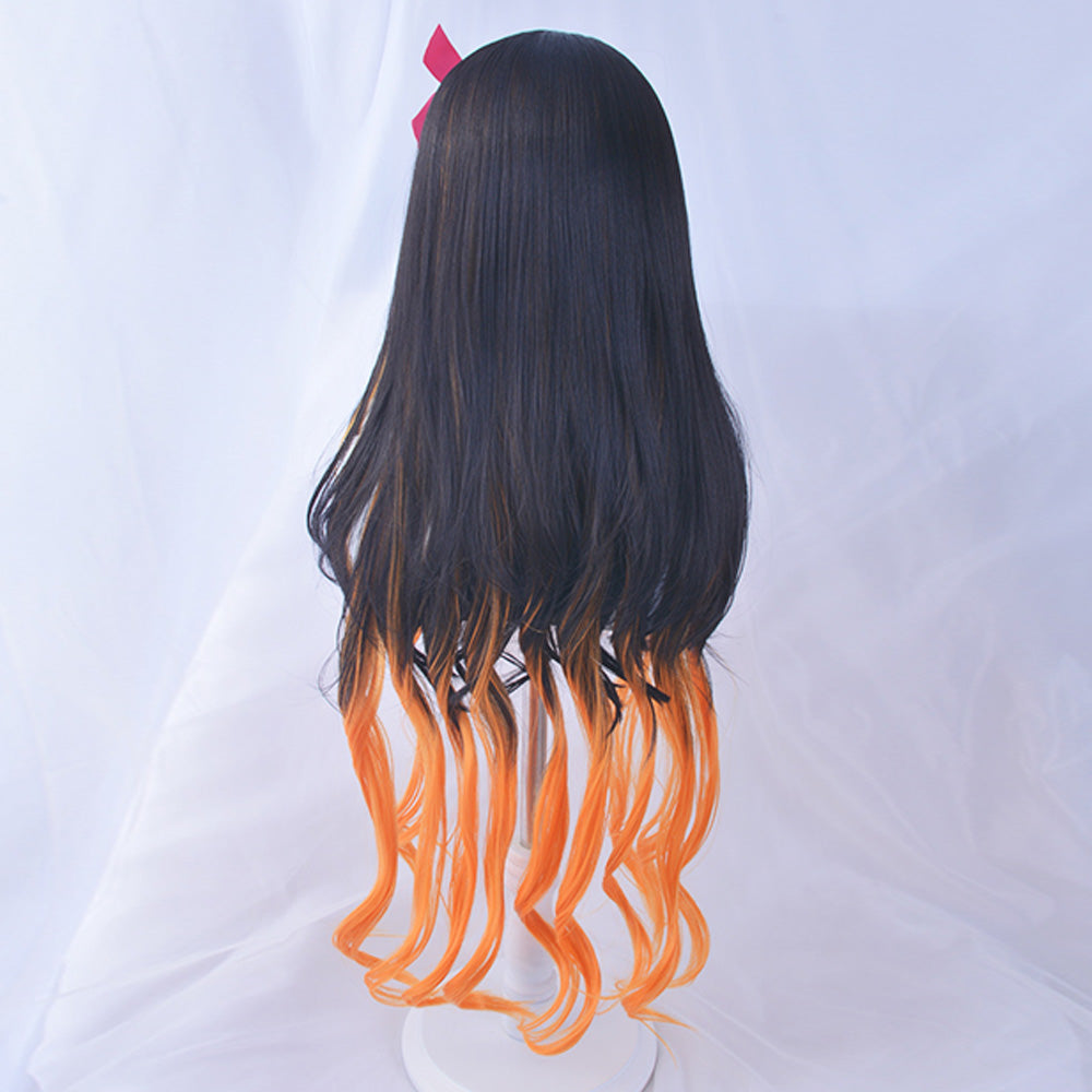 Demon Slayer: Kimetsu No Yaiba Nezuko Kamado Schwarz Orange Cosplay Perücke