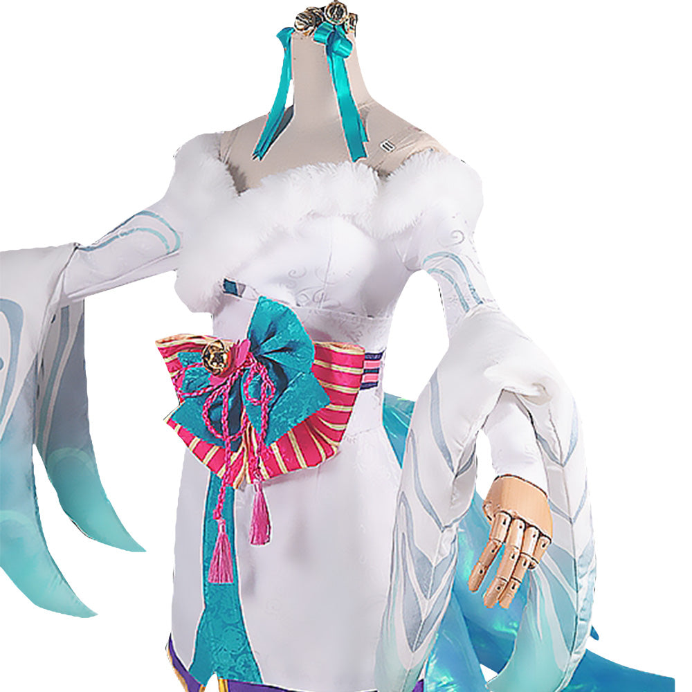 League of Legends LOL Spirit Blossom Ahri White Version Cosplay Costume