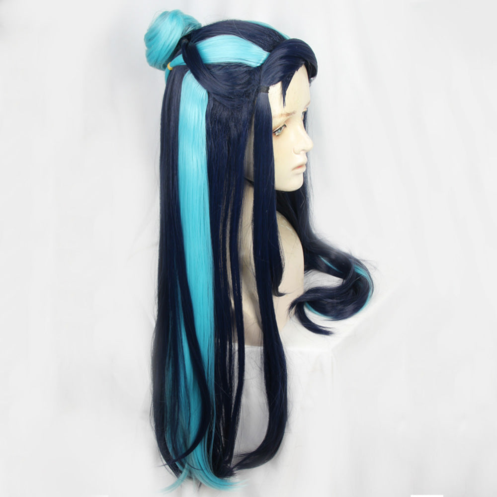 Pokemon Sword And Shield Nessa Deep Blue Cosplay Wig