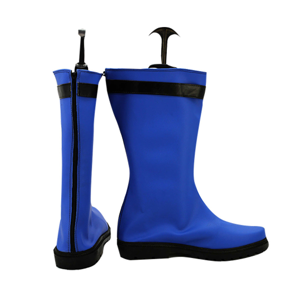 Power Rangers Samurai Blue Samurai Ranger Blue Shoes Cosplay Boots