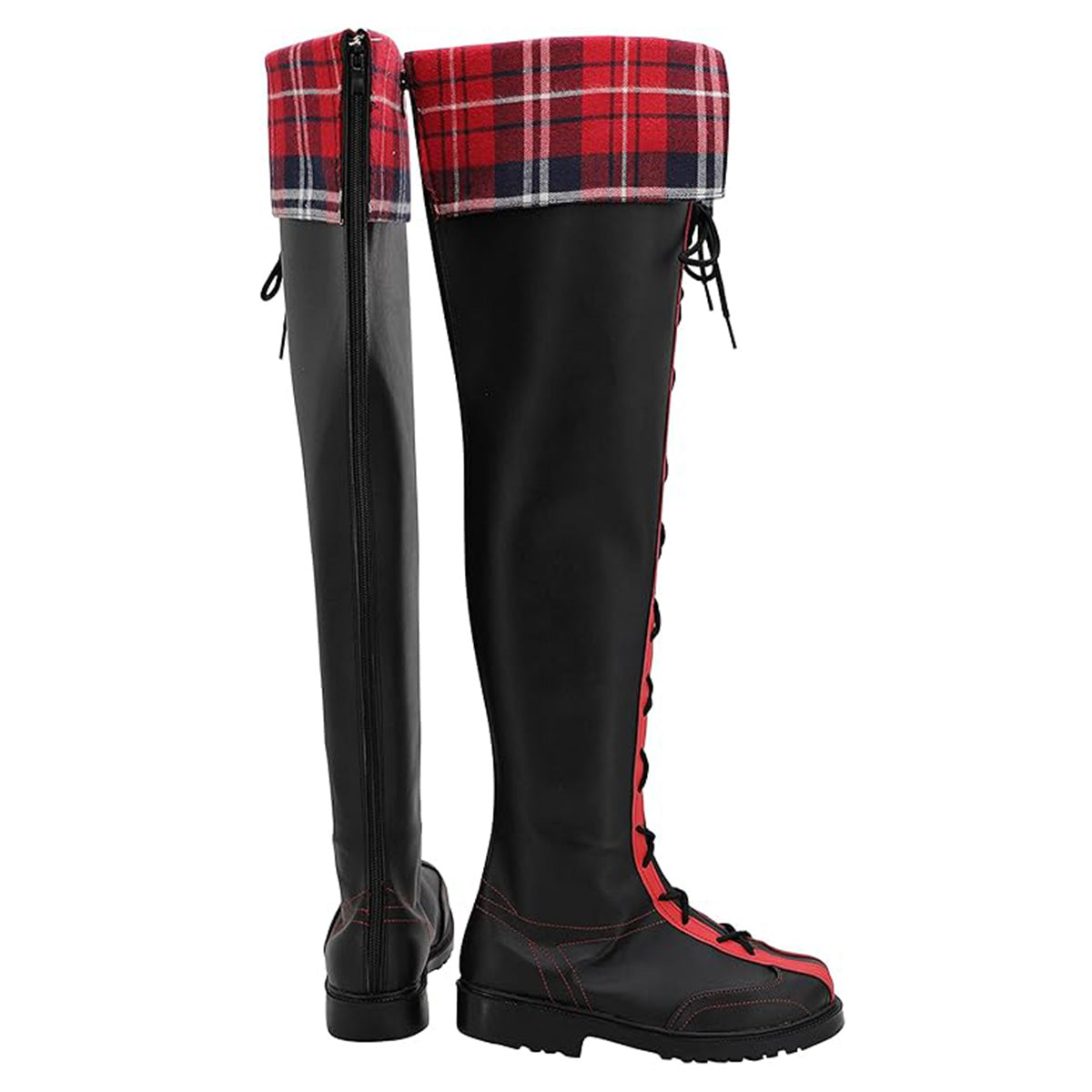 Dead Or Alive 6 Marie Rose Black Red Shoes Cosplay Boots