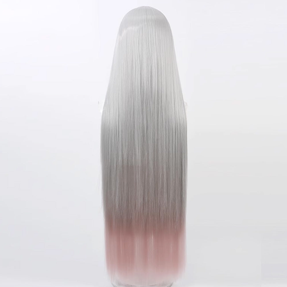 Hazbin Hotel Vaggie Silver Pink Cosplay Wig