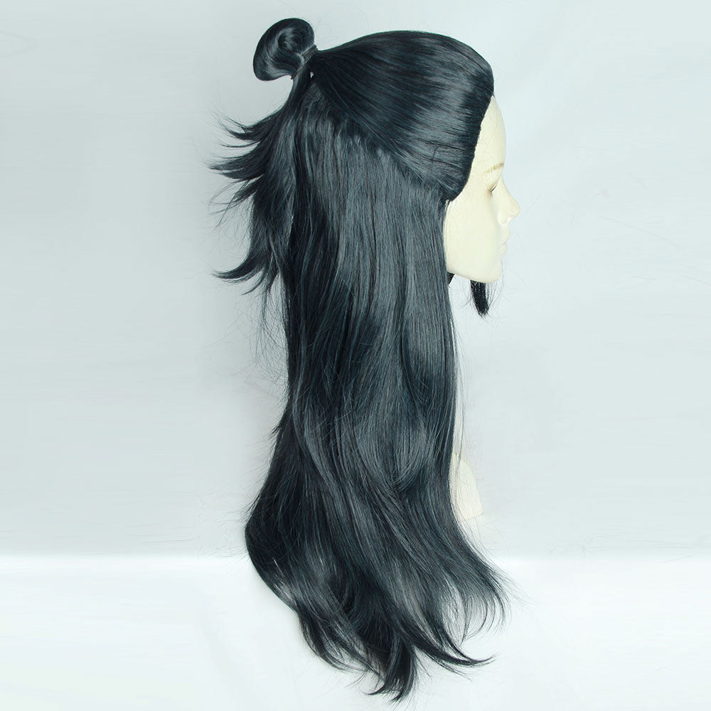 Peluca de cosplay marrón Zhongli de Genshin Impact Halloween