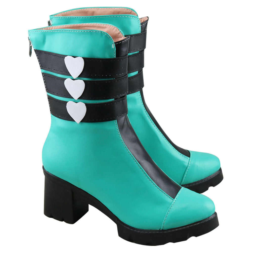 Pokemon Sword And PM Shield Sonia Blue Green Cosplay Shoes