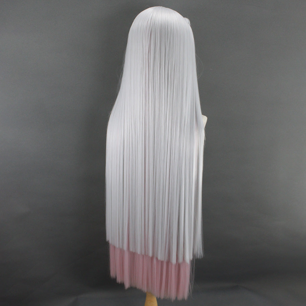 Arataki Itto de Genshin Impact Silver White Red Cosplay Peluca