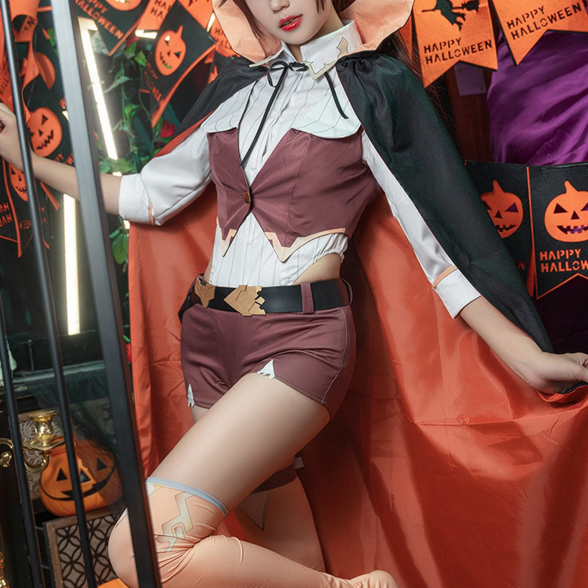 Genshin Impact Amber Halloween Black Cosplay Costumn