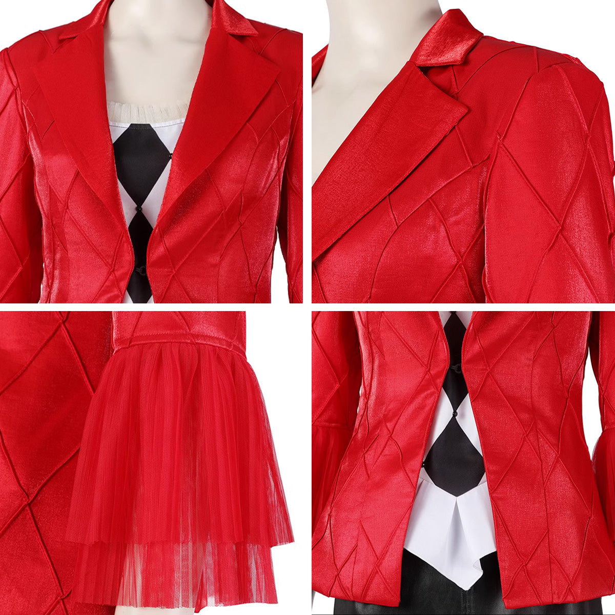 Joker: Folie à Deux Harley Quinn Red Black Suit Jacket Cosplay Costume