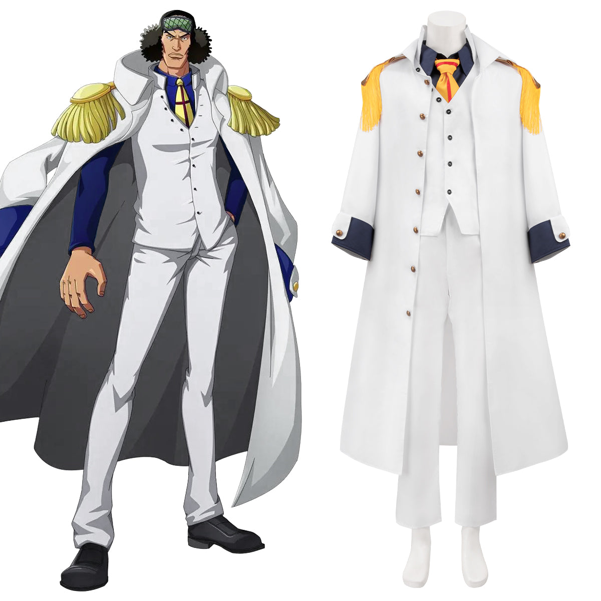 One piece Aokiji Kuzan Navy Admiral Uniform Cosplay Costume – Gcosplay