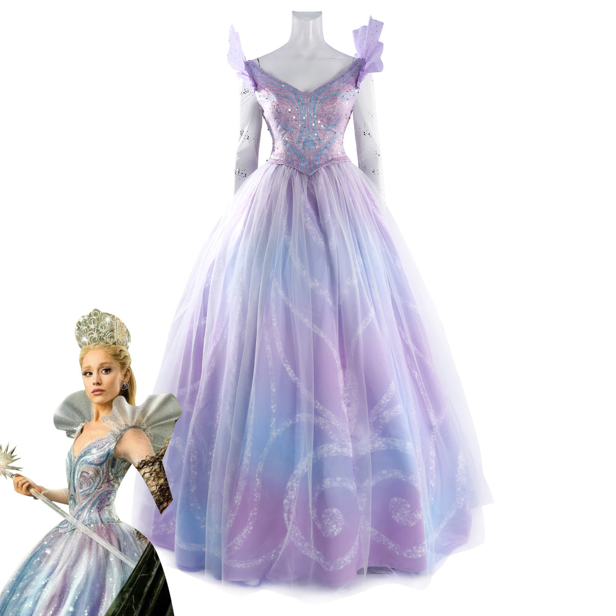 glinda purple dress Wicked: For Good Glinda Cosplay Costume – Gcosplay