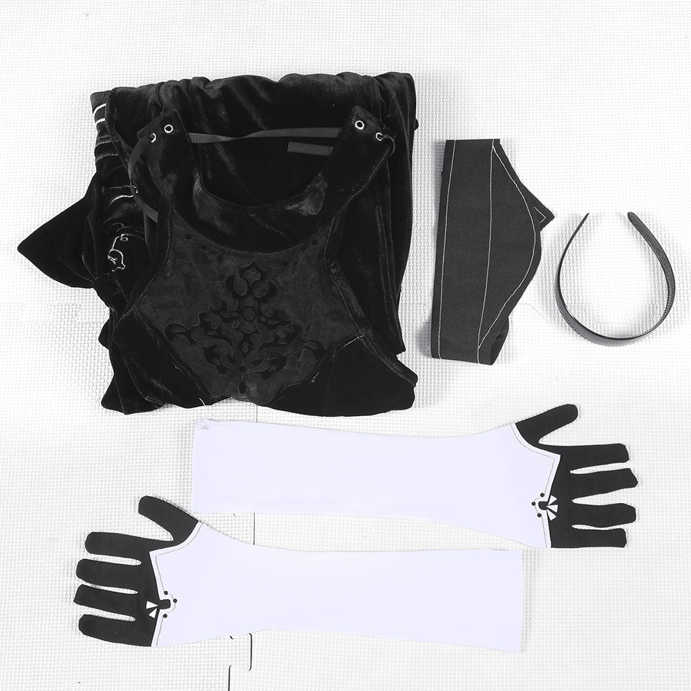 NieR: Automata 2B YoRHa Nr. 2 Typ B Abendkleid Cosplay Kostüm