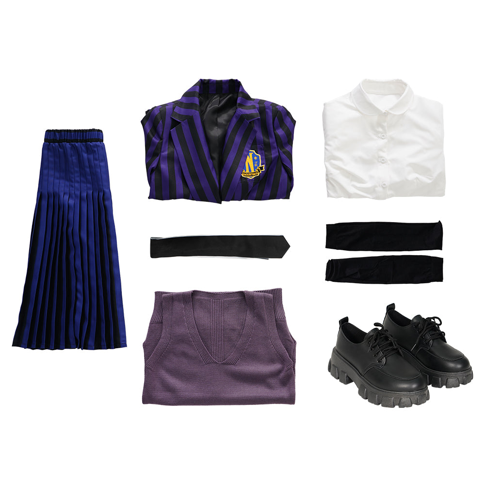 星期三(2022 電視劇)Nevermore Academy Uniform 紫色女角色扮演服