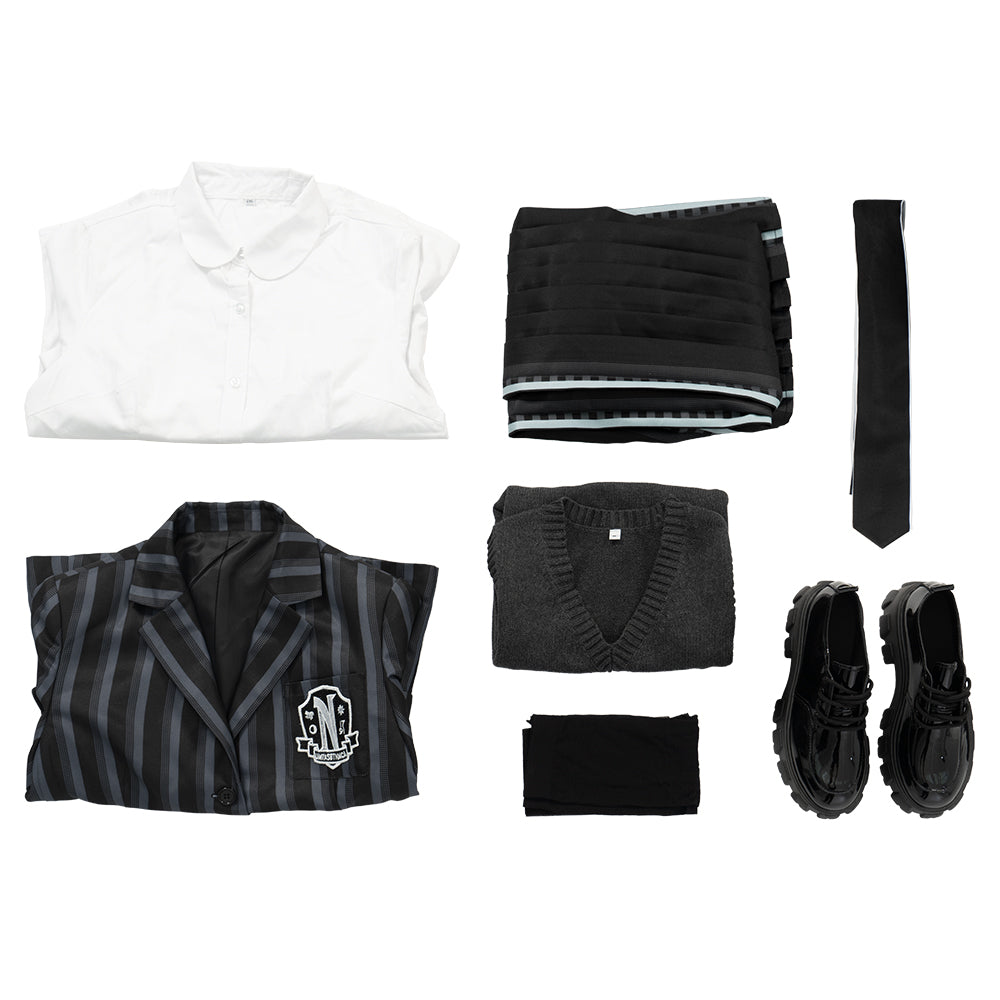 The Addams Family 2022 Wednesday Wednesday Addams School Uniform Cosplay Costume