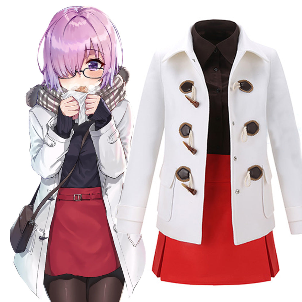 blue dress for baby girl Fate Grand Order FGO Mash Kyrielight Winter Clothing Cosplay Costume Female / XXXL