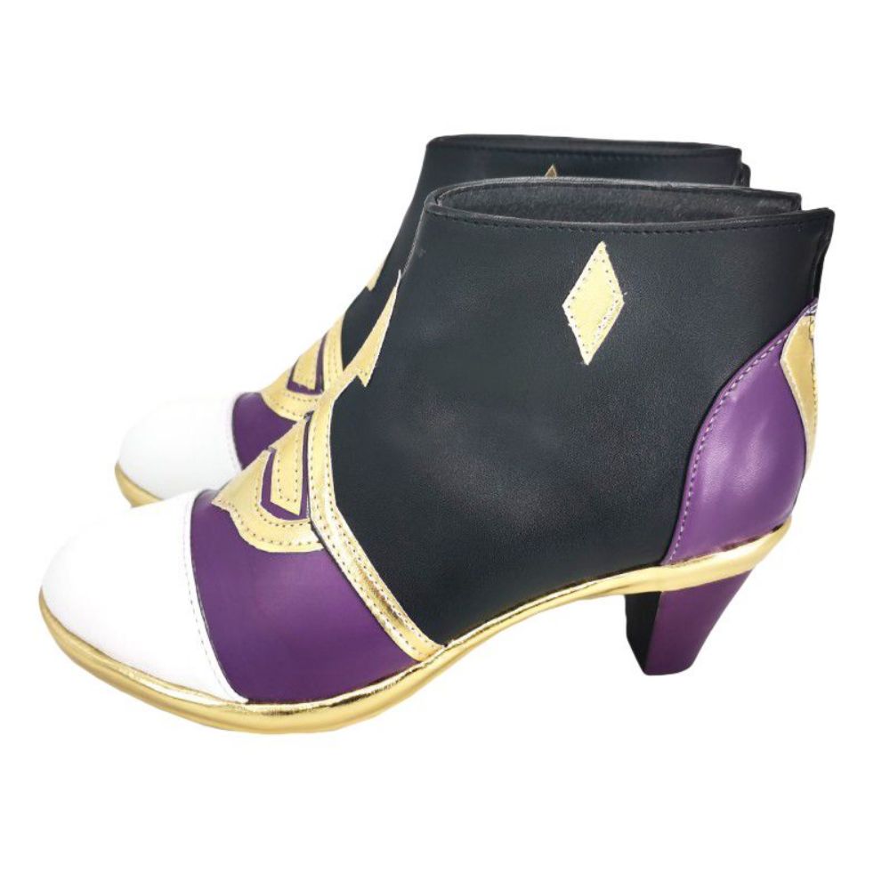 Genshin Impact Yelan Schwarz Lila Cosplay Schuhe