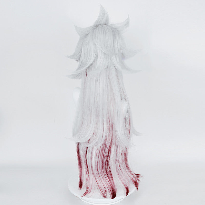 Arataki Itto from Genshin Impact Silver White Red Cosplay Wig