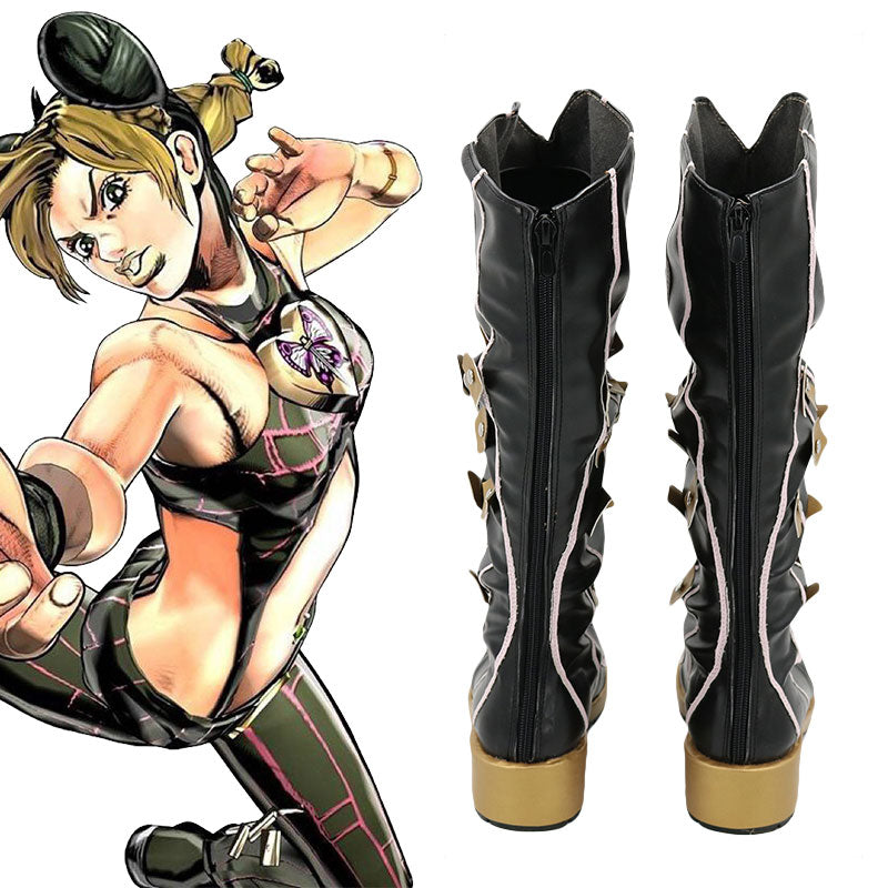 Jojo'S Bizarre Adventure: Stone Ocean Cujoh Jolyne Zapatos negros Botas de cosplay