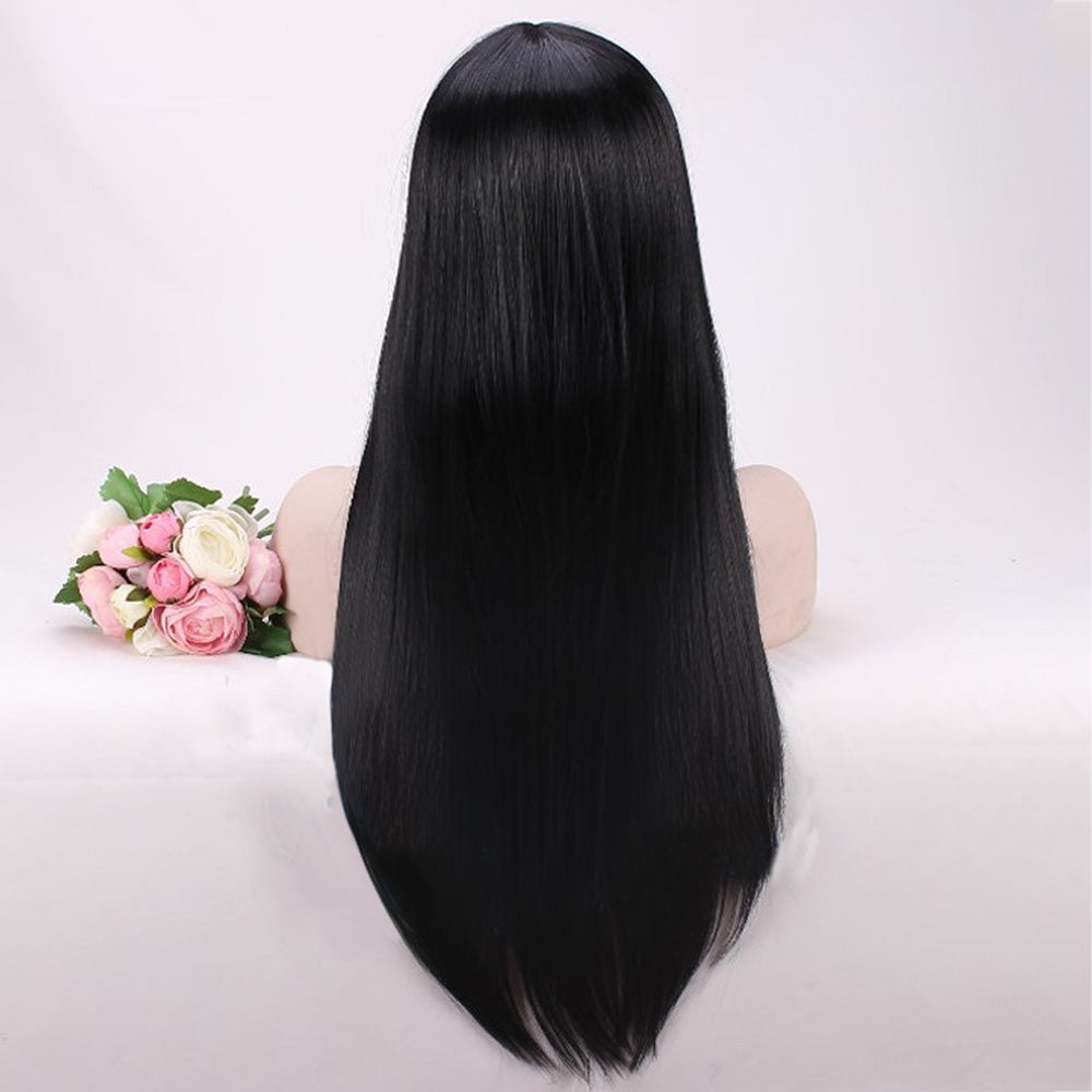 The Addams Family Morticia Addams Black Cosplay Wig