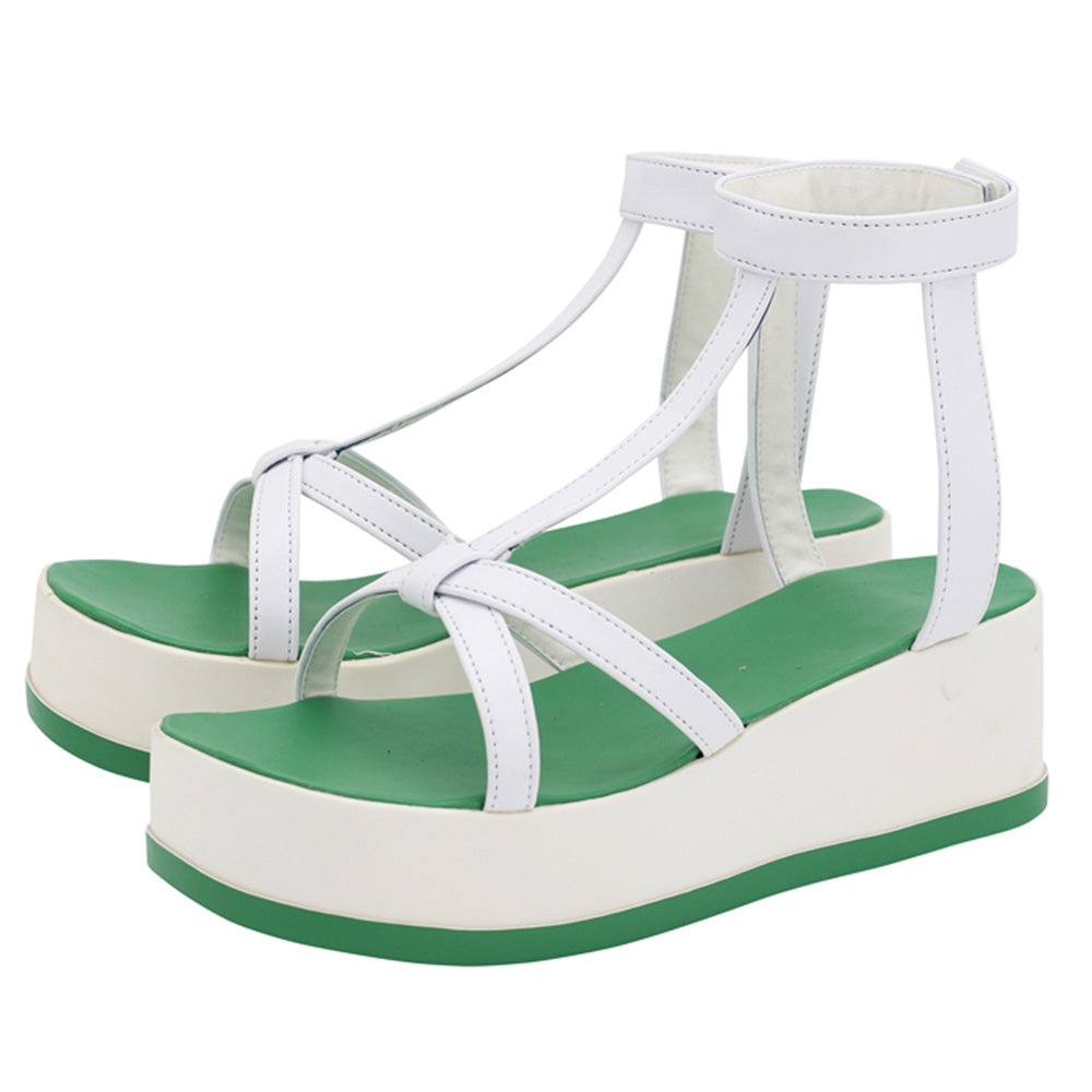 Fate Grand Order 2019 Été Okita Souji Maillot de bain Blanc Cosplay Chaussures