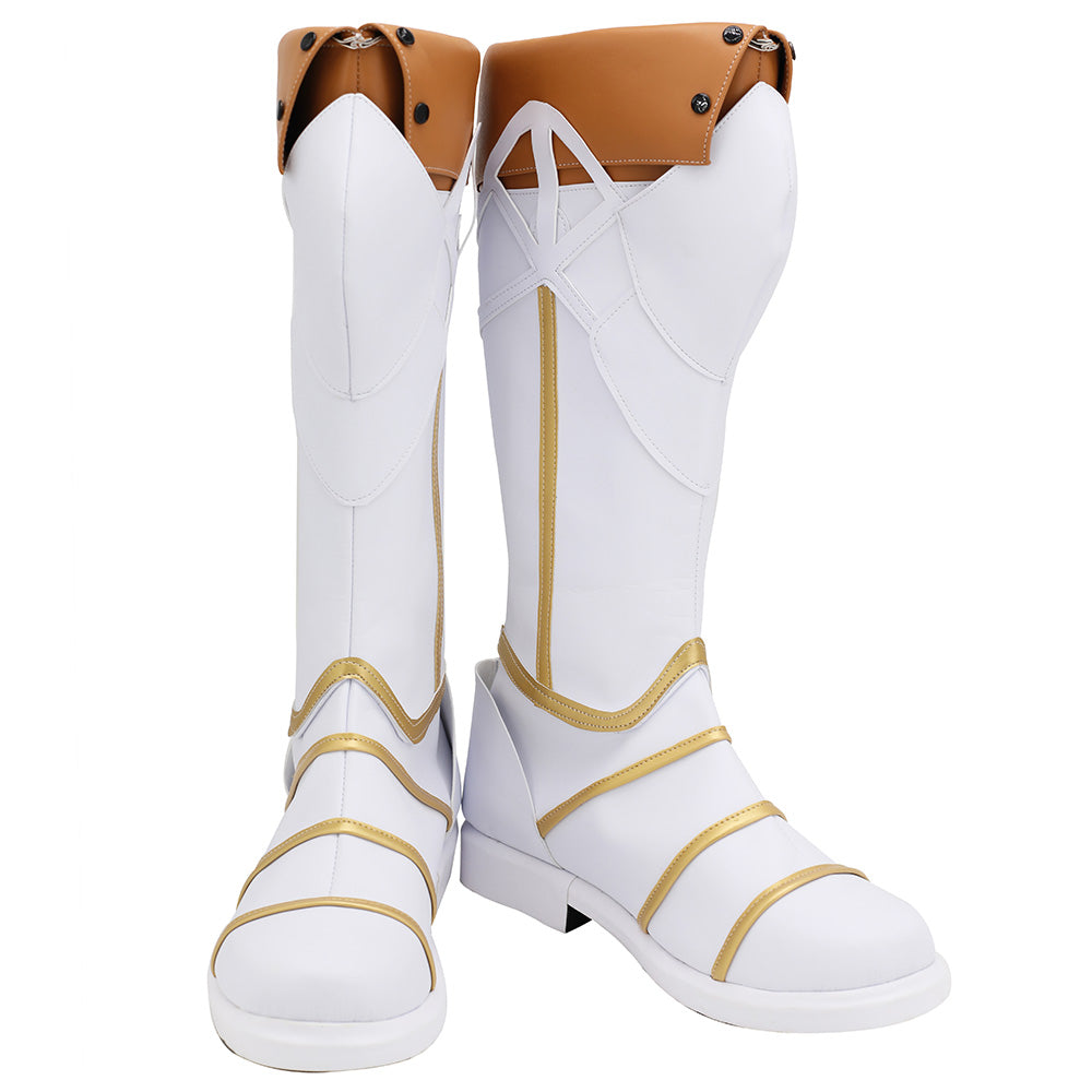 Fate Grand Order Gareth Golden Brown White Cosplay Shoes