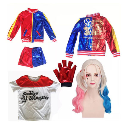 Kids Size DC Suicide Squad Harley Quinn Cosplay Costume