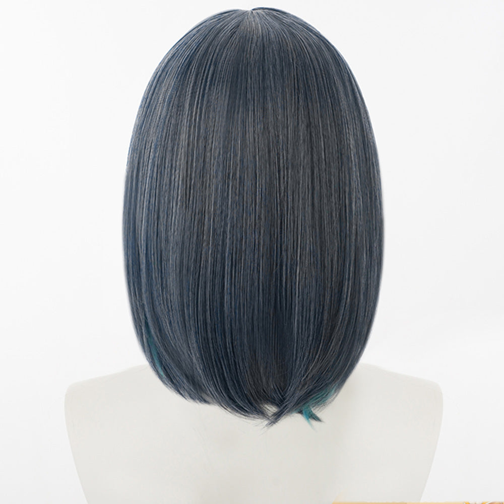 Azur Lane HMS Cheshire Grey Blue Green Cosplay Wig