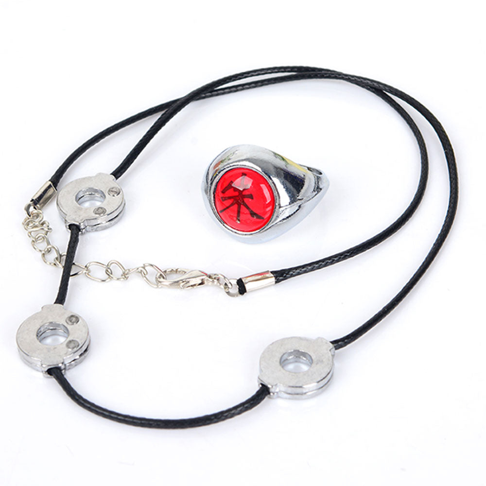 Akatsuki Itachi Uchiha Pain Pein Sasori Orochimaru Kakuzu Konan Kisame Hoshigaki Deidara Hidan Halloween Ring Necklace Headband Cosplay Accessory Prop