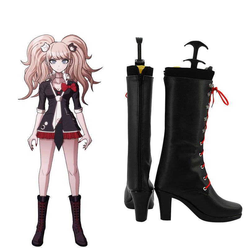 Danganronpa Dangan Ronpa : Trigger Happy Havoc Junko Enoshima Schwarze Schuhe Cosplay Stiefel