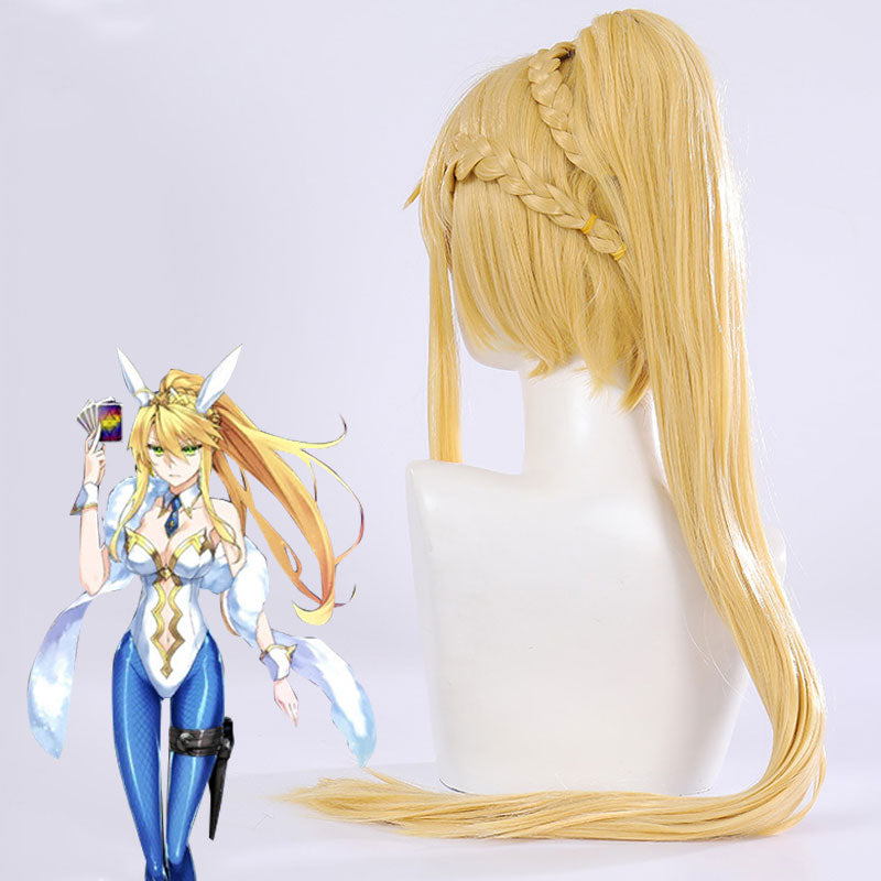Fate Grand Order Ruler Artoria Pendragon Swimsuit Bunny Girl Rabbit Golden Cosplay Wig