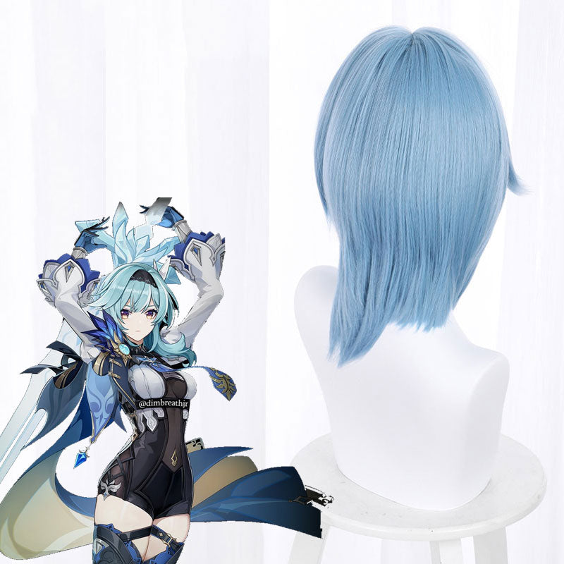 Genshin Impact Eula Blue Cosplay Wig