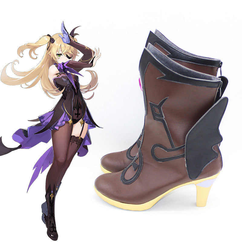 Genshin Impact Fischl Brown Cosplay Boots