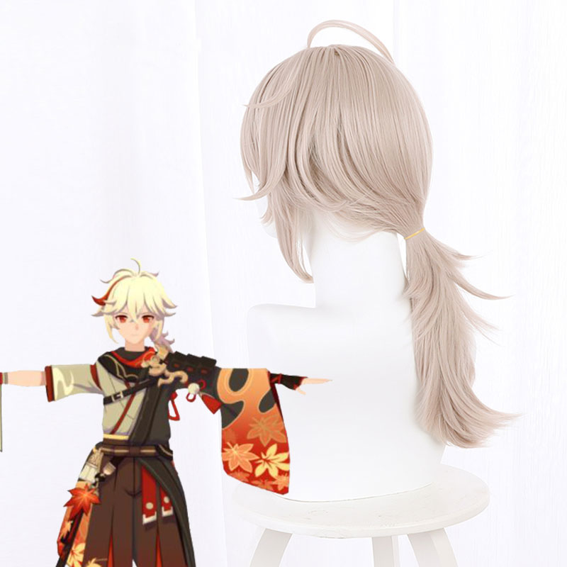 Genshin Impact Kazuha Yellow Pink Cosplay Wig