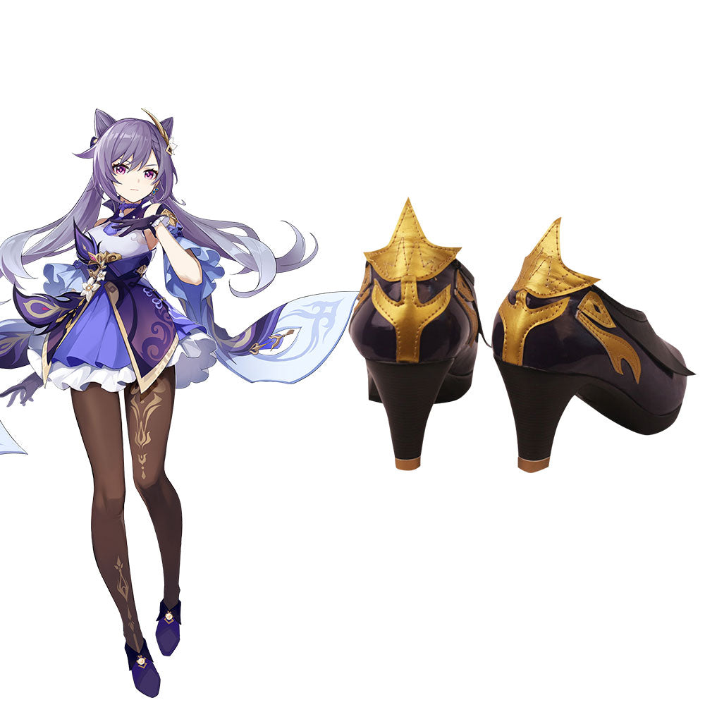 Genshin Impact Keqing Purple Cosplay Shoes