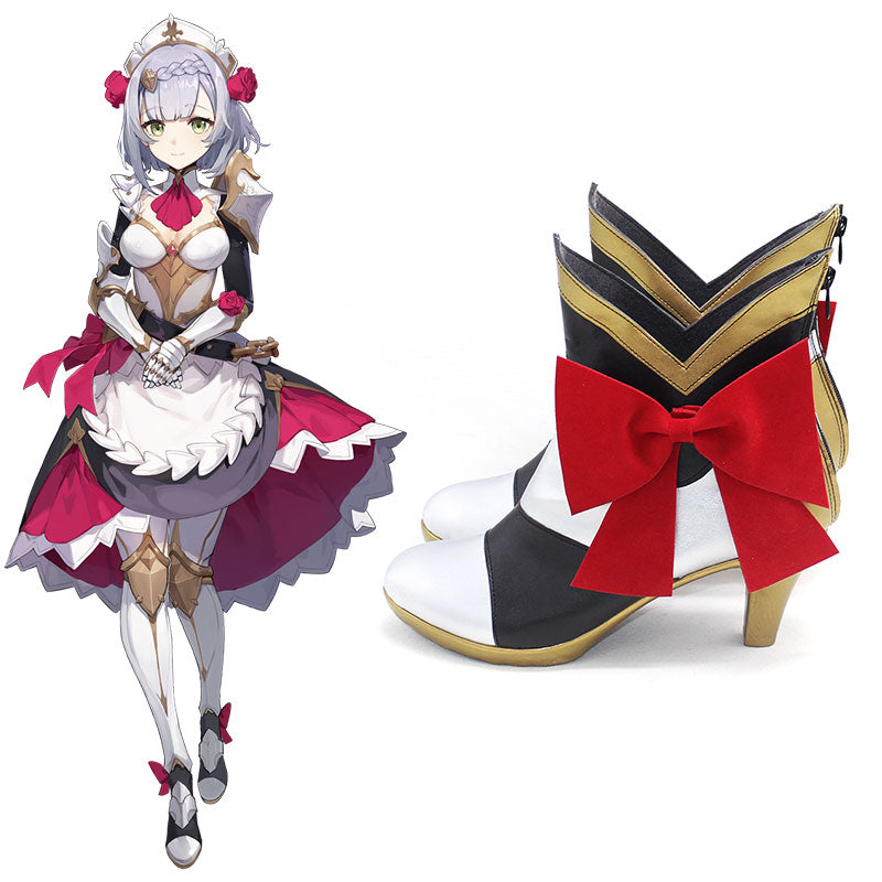 Genshin Impact Noelle Schwarz Weiß Cosplay Schuhe