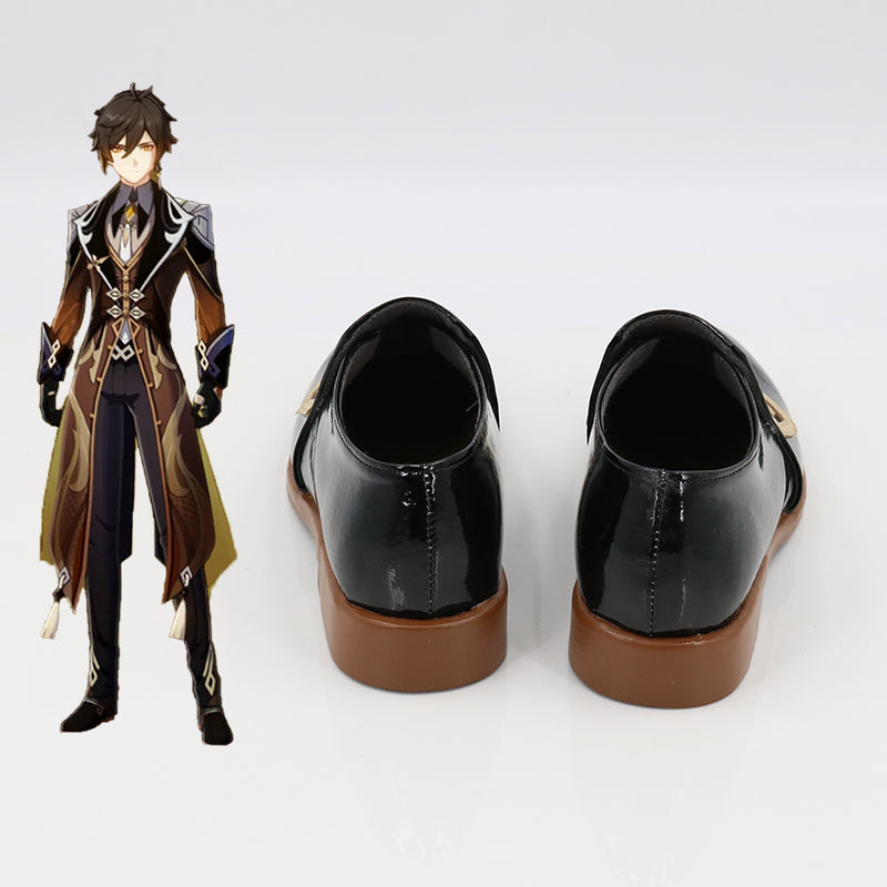 Genshin Impact Zhongli Black Cosplay Shoes