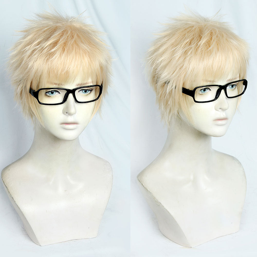 Haikyu!! Haikyuu Tsukishima Kei Golden Cosplay Wig - Including Glasses