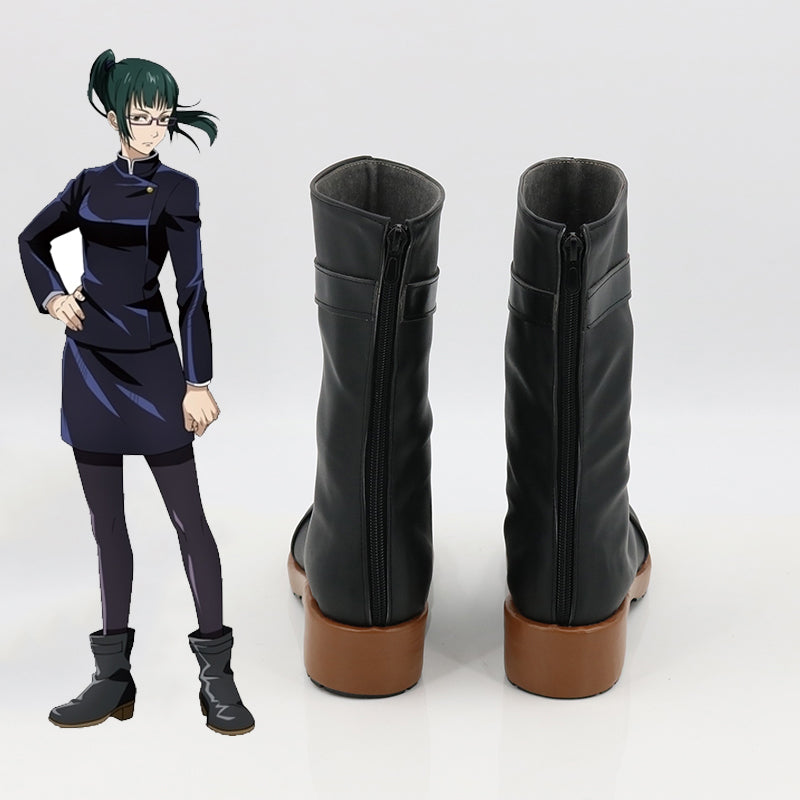 Jujutsu Kaisen Sorcery Fight Maki Zenin Schwarze Cosplay Schuhe