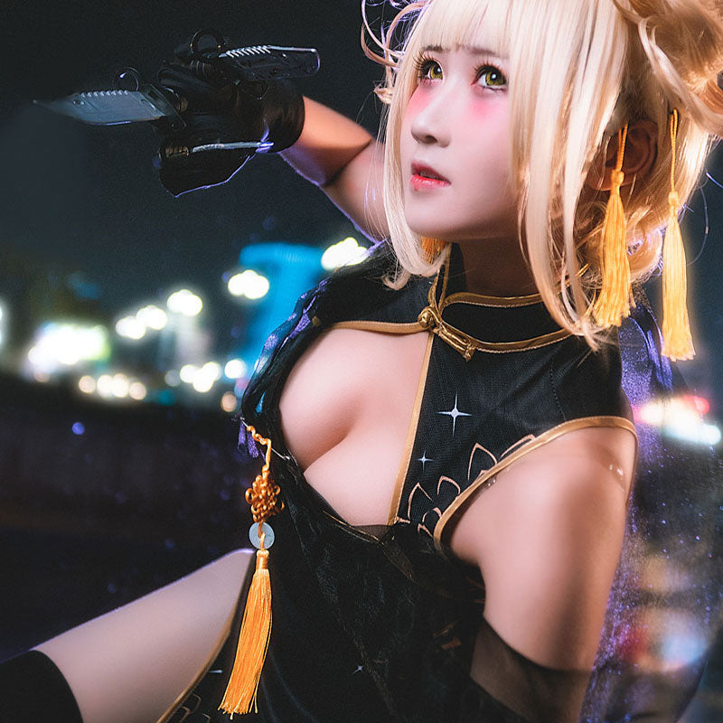 Disfraz de My Hero Academia Boku no Hero Akademia Himiko Toga Cheongsam, disfraz de Halloween