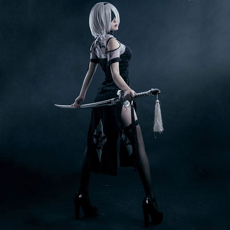 NieR: Automata 2B YoRHa No.2 Tipo B Cheongsam Disfraz de Halloween Cosplay