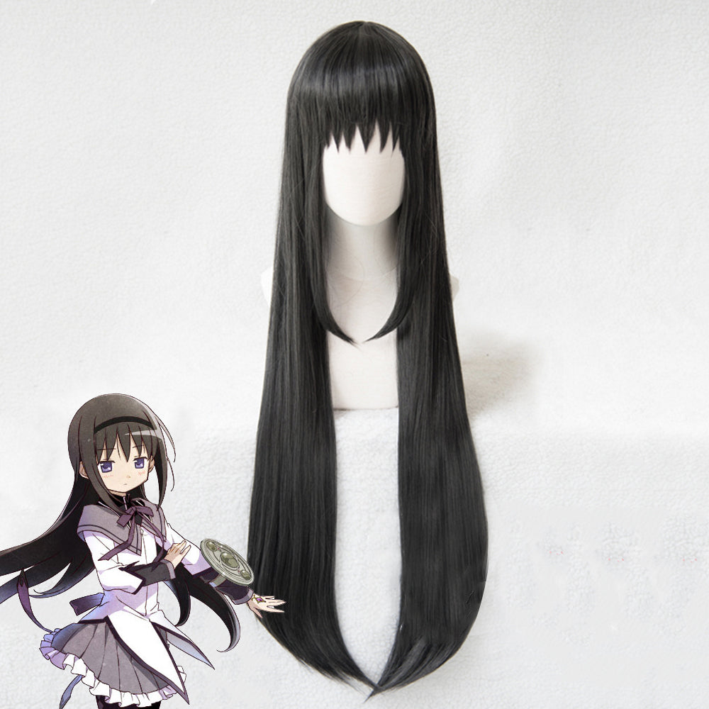 Puella Magi Madoka Magica Homura Akemi Black Cosplay Wig