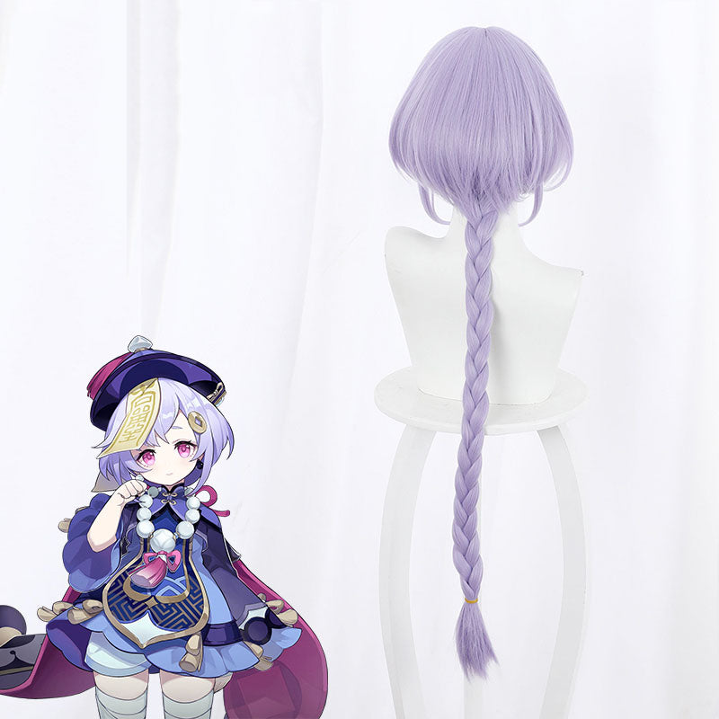 Qiqi from Genshin Impact Halloween Purple Cosplay Wig