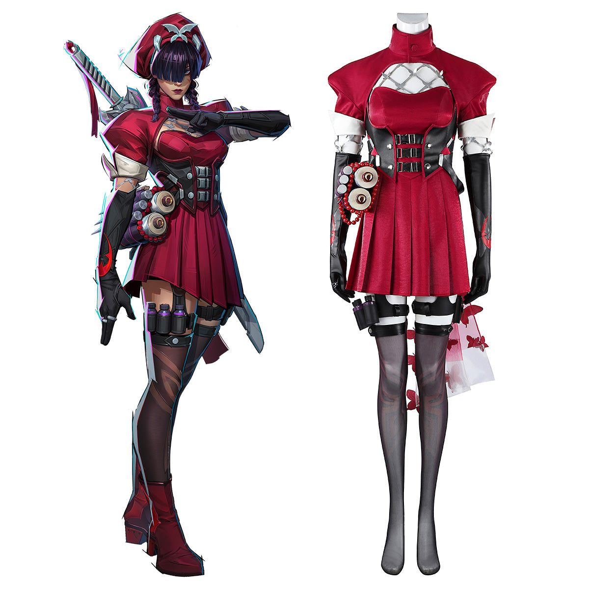 Marvel Rivals Psylocke Blood Kariudo Red Cosplay Costume
