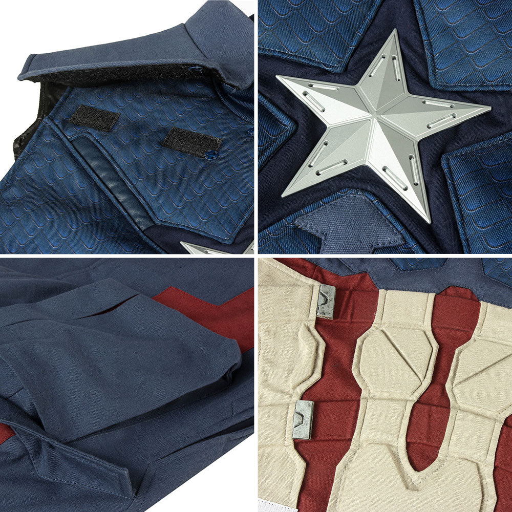 Marvel Avengers: Endgame Steven Rogers Captain America Cosplay Costume-No Shoes