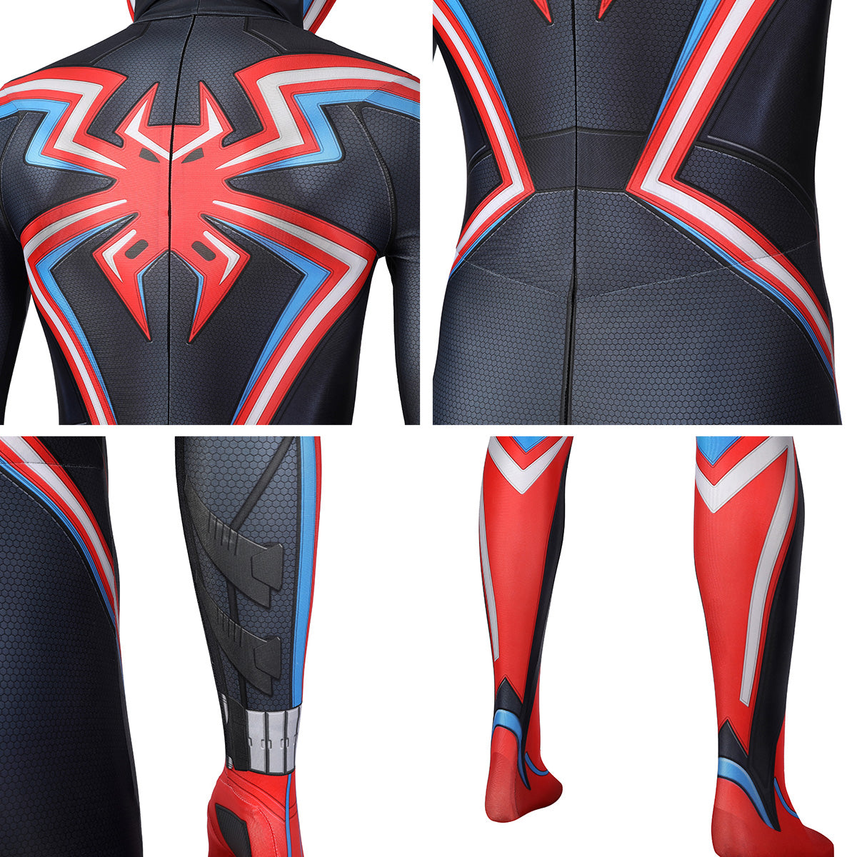 PS5 Marvel 2021 Spider-Man: Miles Morales 2099 Suit Zentai Jumpsuit Cosplay Costume